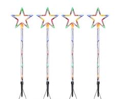 WeRChristmas collegabile statico Star Via luci di Natale Multicolore, Set da 4, wrc-8716