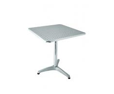 Galileo Casa Galileo 2409091 Tavolo, Alluminio, Quadrato, Tubo 58 mm, 60x60x70 cm, Grigio