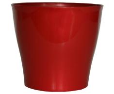 Floralo Geda 2822 – R portavaso Casablanca 22 x H21 cm, Rotondo, Rosso Lucido