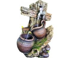 Garten & Deko 986 Mini cascate Fontana di polystone con Pompa e Illuminazione a LED