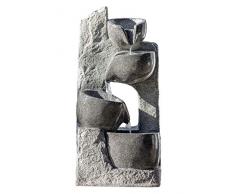 Dehner Giardino Fontana CIRC con Illuminazione a LED, ca. 117.5 x 27 x 36 cm, Poliresina, Grigio