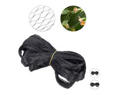 Relaxdays Rete Anti Uccelli a Maglia Stretta, Protezione dal Fogliame per Giardino e Stagni, Nero, 5 x 2 m