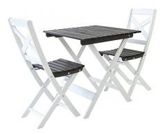 Ambientehome – Set di sedute, da Balcone, Pieghevole Set Lotta, Set da 3