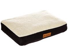ellie-bo letto per cani con pelle scamosciata e pelle di pecora Topping per cane gabbia/Crate, Nero, XL: 117x75x10 cm