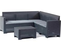 Bica 9075.4 Set Nebraska Corner Salottino, Antracite, 188 x 180 x 79 cm