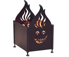 Gardeco Wacky Divertente Rettangolare Camino con Flame Ritagli - Nero