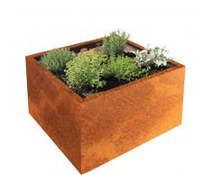 Palatino Exclusive Line letto rialzato Clara in acciaio corten 80 x 80, profondità 50 cm, modulare