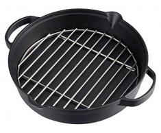 Campingaz Padella in Ghisa con Griglia in Acciaio Inossidabile, Pentola Larga e Rotonda per BBQ, Ø 31,6 cm
