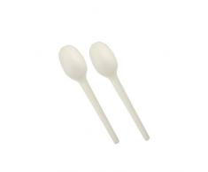 Papstar Bianco 12 cucchiaini da caffè, C-PLA Pure 12,7 cm Naturale