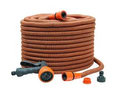 Werkapro - Tubo di irrigazione Estensibile con Pistola, 20 m, Colore: Arancione