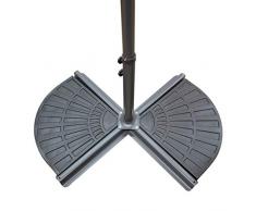 GardenKraft 16910 2 Rivestito in plastica, Base per ombrellone in Cemento Riempito Pesi – Nero (Pezzi)