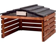dobar 56193e Telo di Copertura per Robot Tosaerba con Tetto Rimovibile, per Auto, 78,5 x 74 x 52,5 cm, in Abete Rosso, Marrone/Nero
