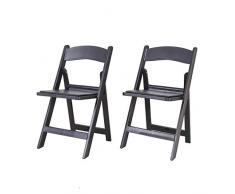 Chicreat Sedia pieghevole in plastica resistente, per interni ed esterni, 45,7 x 45,5 x 78 cm, set da 2