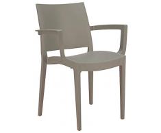 GRAND SOLEIL Paris Poltrona con braccioli impilabile, Juta