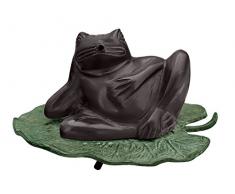 Mr Fredrik Brown Frog Resting on One Hand Fontana, Marrone, 21x17x10 cm