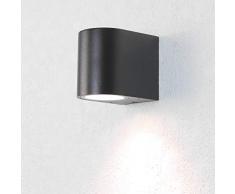 Applique da esterno di design AALBORG downlight nero semicircolare IP44 GU10 Illuminazione di terrazza e balcone