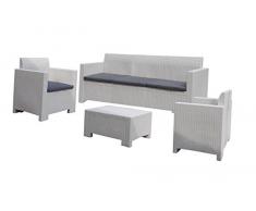 Bica 9068 Set Nebraska 3 - Salottino Divano Poltrone Tavolino, Bianco