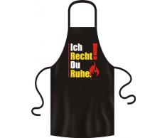 Rahmenlos - BBQS 1836, Grembiule per barbecue/da cucina, con scritta in tedesco Ich Recht! Du Ruhe.