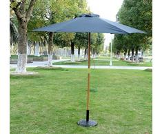 Outsunny - Ombrellone in Legno da Esterno Giardino 2.5X2.5M Nero