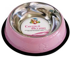 Croci Ciotola Acciaio Color Ro Sa 2,84L/Cm 33 Gatti o Cani, 33x33x15 cm