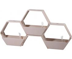 dobar fioriera con Sistema 3 Ponte di Collegamento, Separati biologisch abbaubarer fioriera in Fibra di bambù & in poliresina, Je 50 x 21 x 44,5 cm Cassetta per Piante, Beige