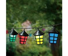 Lanterne Colorate Assortite a Striscia da Giardino Benross GardenKraft 17300 (Pacco da 70) - Nera, Plastica, elettrico