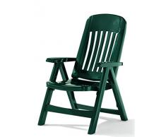 Sieger 828 / S KT Contessa Poltrona Multiposizione Regolabile Dossier Verde Smeraldo Sintesi di Resina 66 x 65 x 108 cm