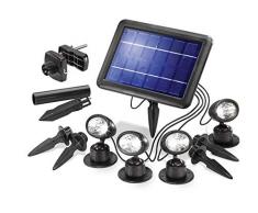 Esotec Faretti solari Quattro Power, led, solare, plastica