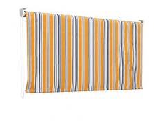 Garden Friend Tenda da sole a Caduta con rullo in alluminio e copertura in poliestere, attacco a soffitto, Altezza 250 cm, Lunghezza 150 cm, colore riga gialla,