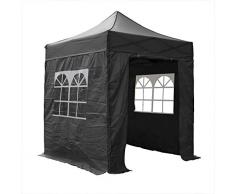 AIRWAVE Essential - Gazebo Pop-up con Lati Laterali, 2 x 2 m, Colore: Nero