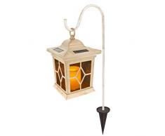 Globo 33272 - Lampada Solare Da Esterno Metallo, Pietra Artificiale Bianco