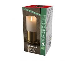 Konstsmide 1 Candela Senza Fiamma 1821-600 3D Living Light a Batteria, Ottone, 15.5cm x 7.5cm