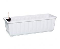 Dehner Blumenkasten Aqua-Flor Plus mit Bewässerungssystem, ca. 78.5 x 22 x 19 cm, Kunststoff, Weiß Fioriera, Bianco