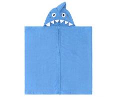 Urban Beach Shark Asciugamani con Cappuccio per Bambini, Motivo: squalo, Blu