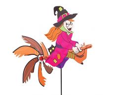 HQ Windspiration 100898 - Testina del vento di filatura, resistente agli UV e agli agenti atmosferici - Altezza: 100 cm, Profondità: 75 cm, Ø scopa: 54 cm, incl