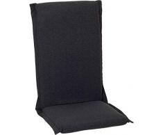 beo HL Zip Cuscino per Sedia da Giardino con Schienale Alto, Serie Ascot con Chiusura Lampo P112, Grigio Scuro, 120 cm x Breite 52 cm x Dicke ca. 8 cm