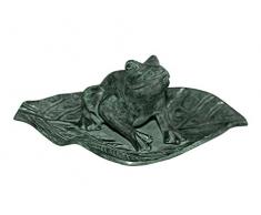 Mr Fredrik Frog Sitting on Water Lily Fontana, Verde, 21x13x11 cm