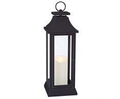 Ldk Garden - Lanterna portacandele a LED Color Argento Anticato