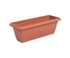 Iris Ohyama Slim Planter Relief 500 Brown Fioriera Sottile con Sistema autoirrigante, Marrone