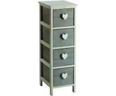 King Home Cassettiera Piccola 3 Cassetti in Legno 26x32x63 cm C656933 26X32X63H