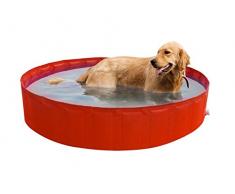 New Plast My Dog Pool Ø 140 cm Piscina per Cani, Arancione, h 30cm