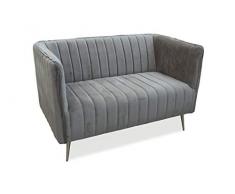 Galileo Casa 2195814 Divano Velluto Tortora 126x73x78cm, Grigio