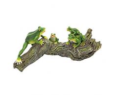 Design Toscano QL57747 Statua da Giardino Affari da Rane, 10x42x18 cm