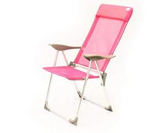 Sedia sdraio, pieghevole, texture e acciaio, fuxia 60x60x105