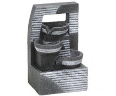 Dehner Zimmerbrunnen Romana mit LED Beleuchtung, ca. 23.5 x 14.7 x 11.8 cm, Polyresin, Grau Fontana da Interni, Grigio, 23.5x11.8x14.7 cm