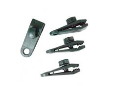 Windhager, supporto, clip di fissaggio per teloni o tende, set 8 pezzi, nero, 8,3 x 2,6 x 2,8 cm, 07010, verde, 0.83 x 26 x 28 cm