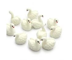 Armena - Statuetta Decorativa a Forma di 10 cigni, 1,52 cm, Colore: Bianco
