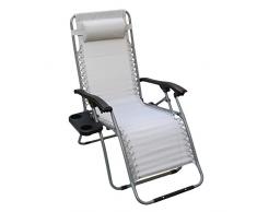 Eurosan, Poltrona Relax, Struttura Grigio Chiaro, Tessuto Grigio Chiaro, 95 x 65 x 14.5 cm, RLG