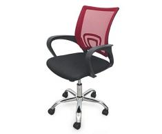 Galileo Casa 2197620 Sedia Deluxe con Ruote Rossa, Rosso
