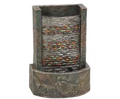 Dehner Zimmerbrunnen Girona mit Halogenbeleuchtung, ca. 25 x 17 x 11.8 cm, Polyresin, Grau Fontana da Interni, Marrone, 25x11.8x17 cm